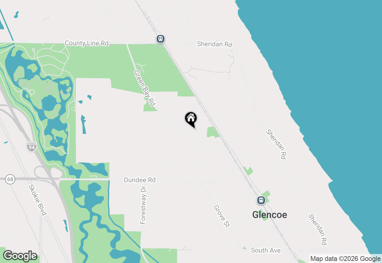 Map of 1077 Green Bay Road, Glencoe, IL 60022