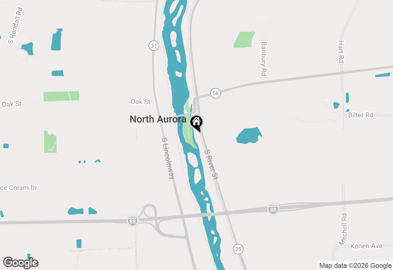 Map of 30 S Grant Street, North Aurora, IL 60542