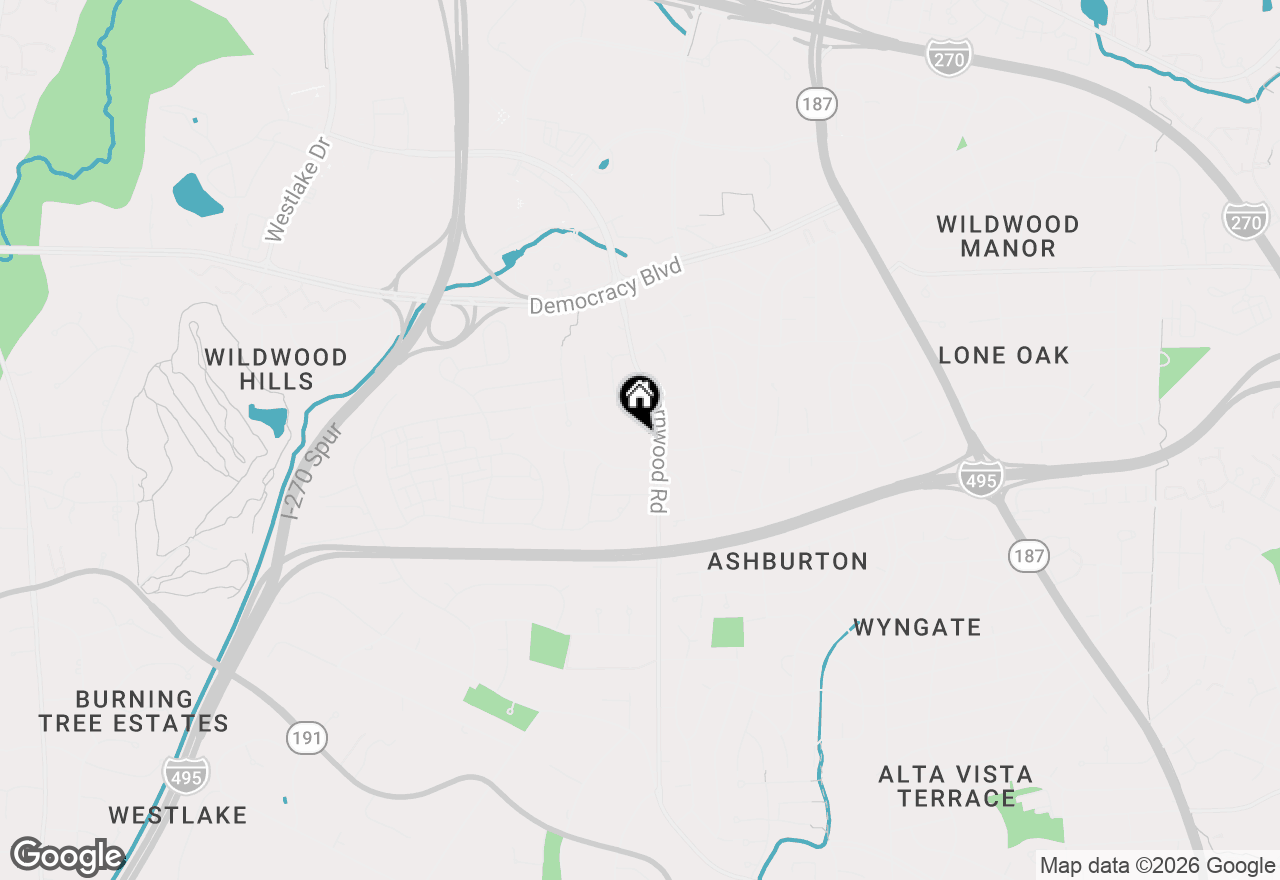 Map of 9804 N Inglemere Drive, Bethesda, MD 20817