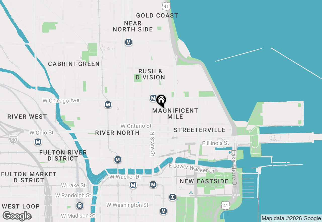 Map of 30 E Huron Street #5602, Chicago, IL 60611
