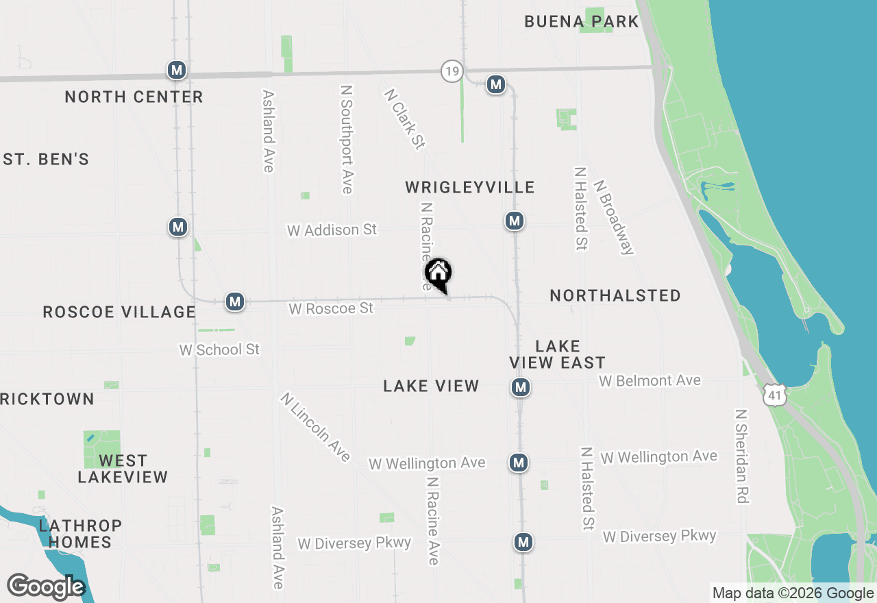 Map of 1148 W Roscoe Street #1E, Chicago, IL 60657