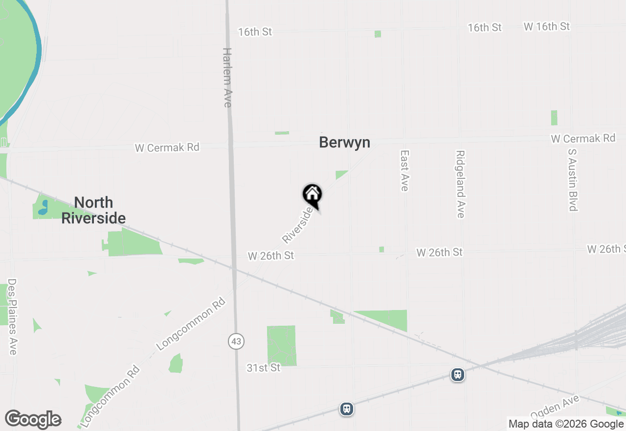 Map of 6938 Riverside Drive, Berwyn, IL 60402