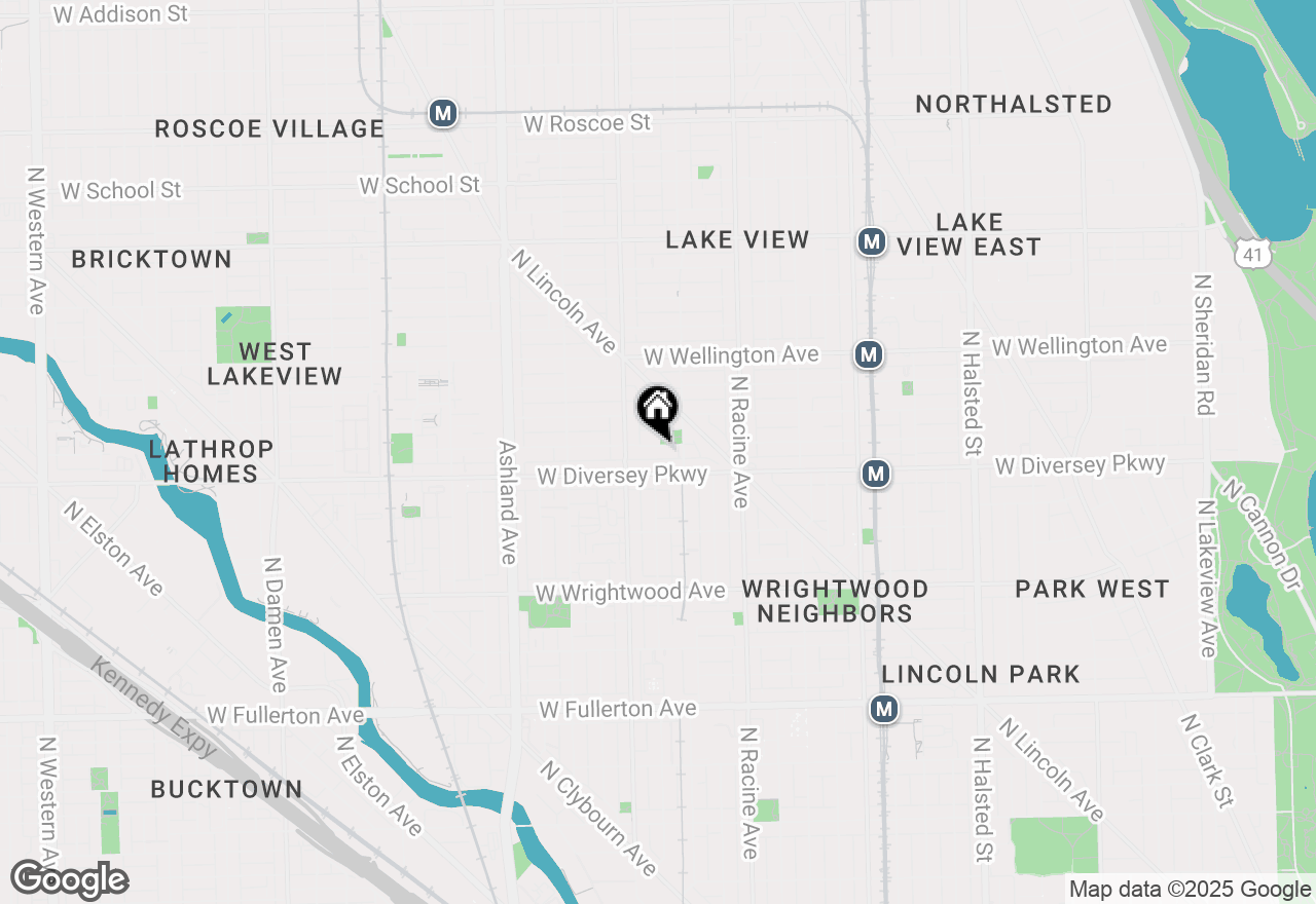 Map of 1325 W Wolfram Street #1, Chicago, IL 60657