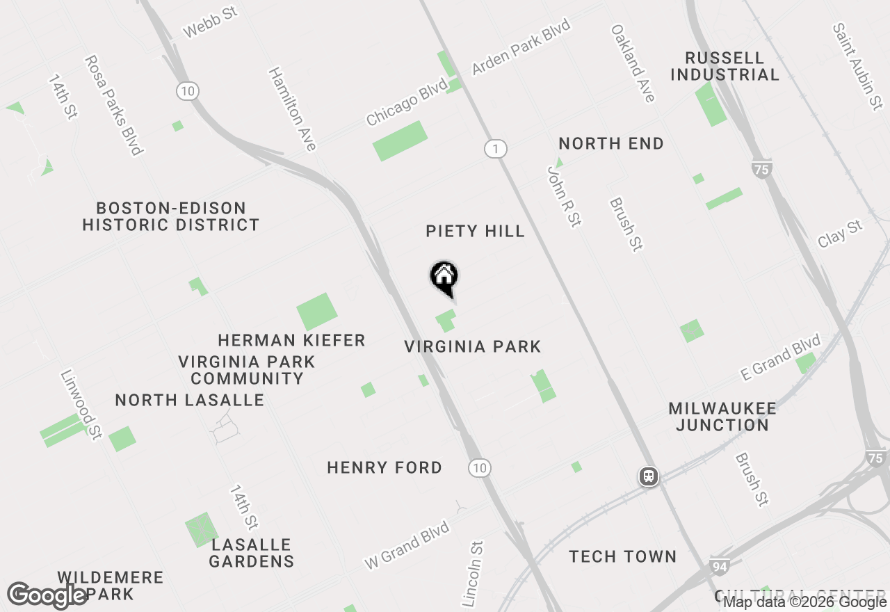 Map of 816 W Philadelphia Street, Detroit, MI 48202