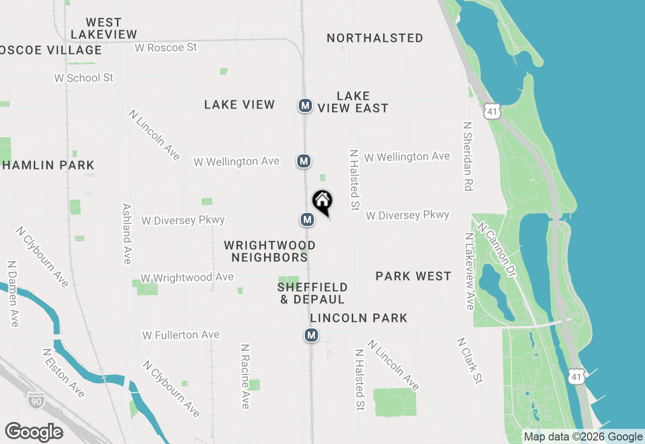 Map of 909 W Diversey Parkway #3W, Chicago, IL 60614