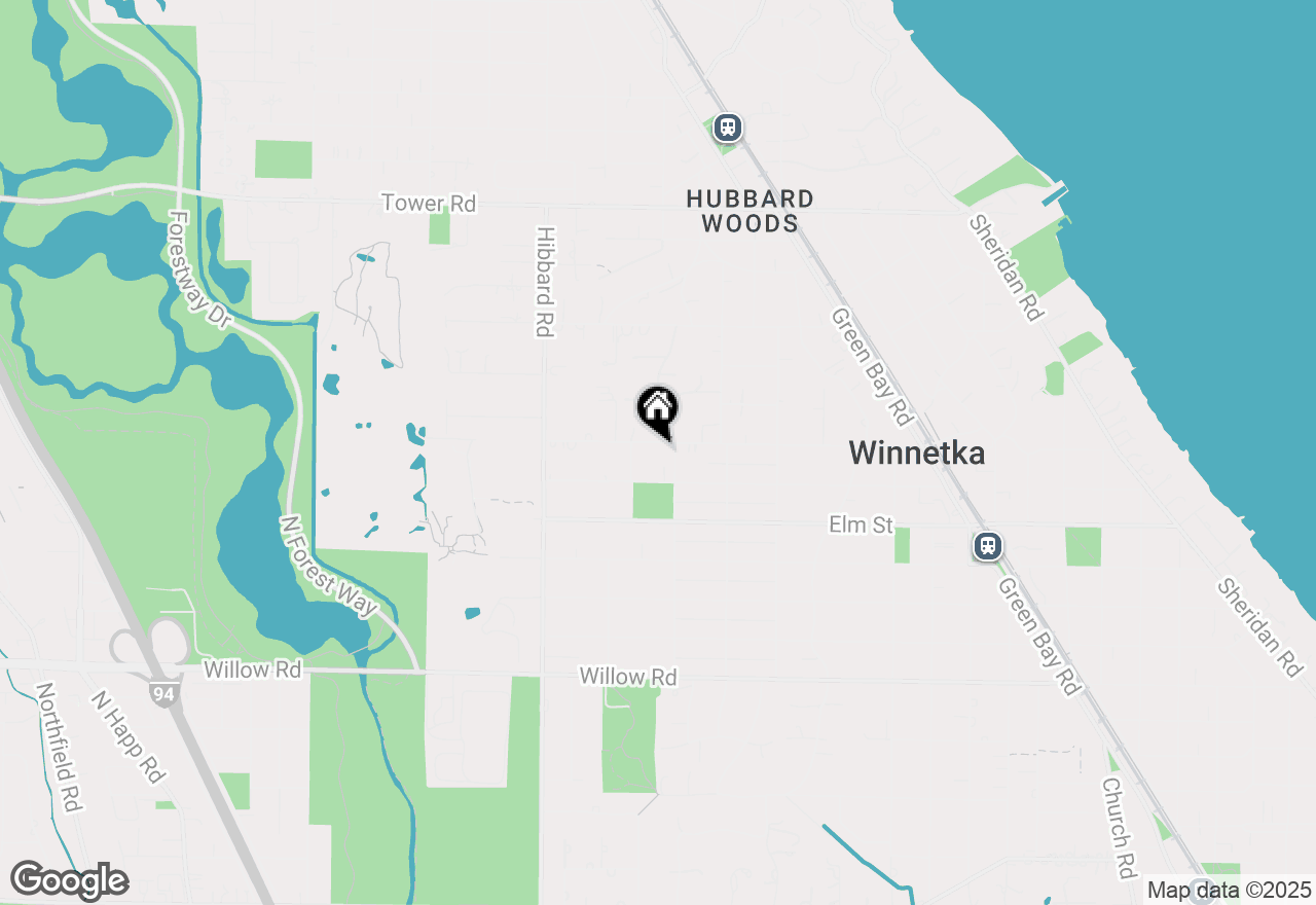 Map of 1134 Pine Street, Winnetka, IL 60093