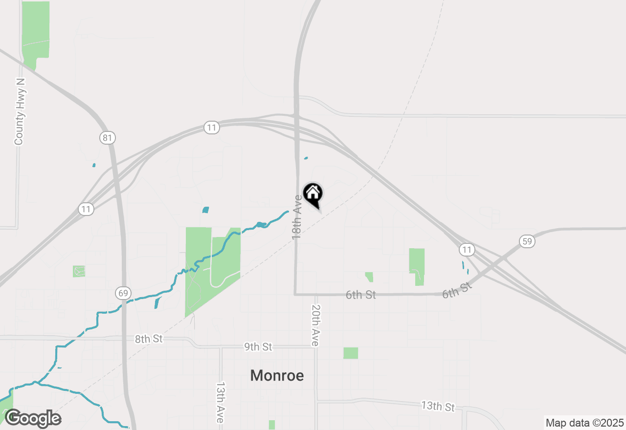 Map of 2008 Ridgeway Road, Monroe, WI 53566