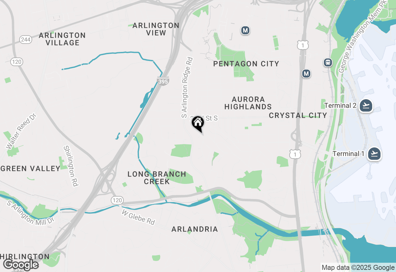 Map of 1208 S Oakcrest Road, Arlington, VA 22202