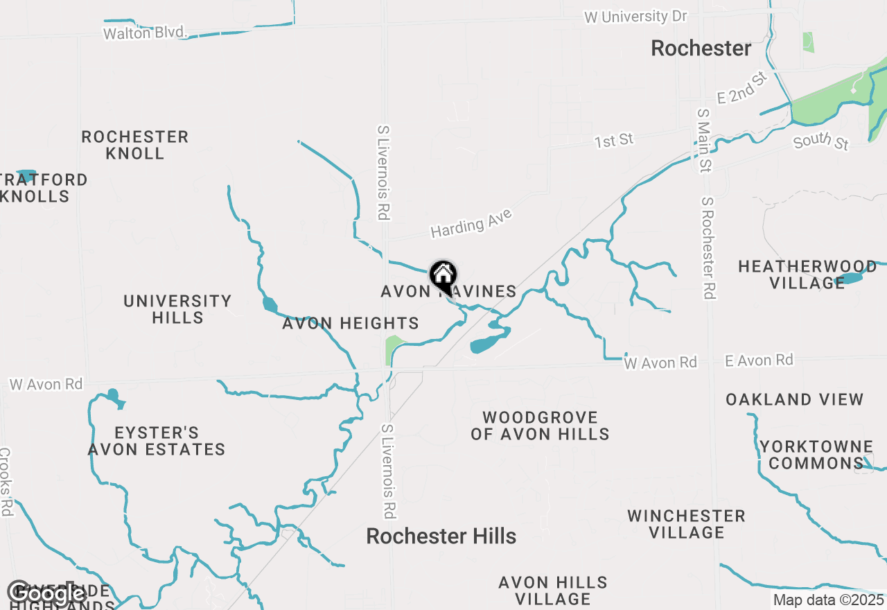 Map of 821 River Bend Drive, Rochester Hills, MI 48307