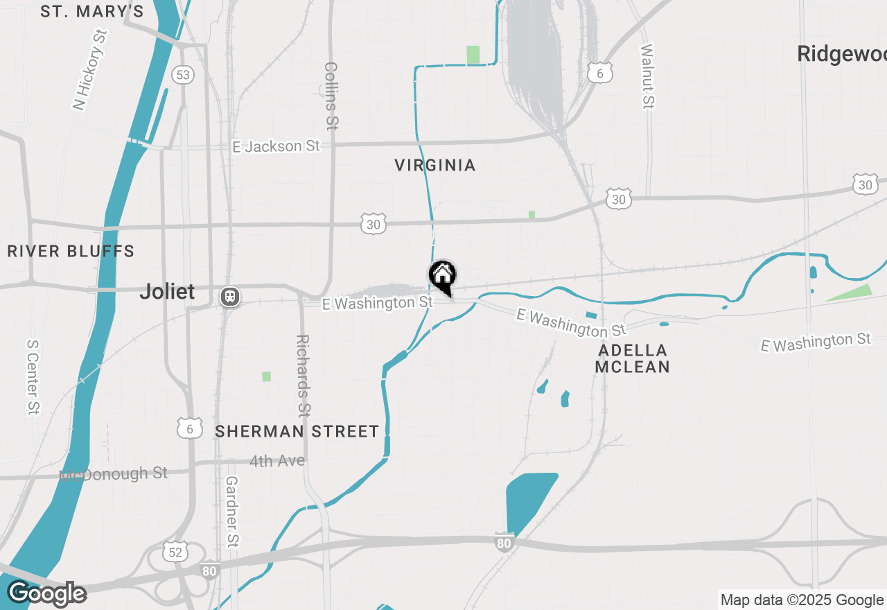Map of 608 E Washington Street, Joliet, IL 60433