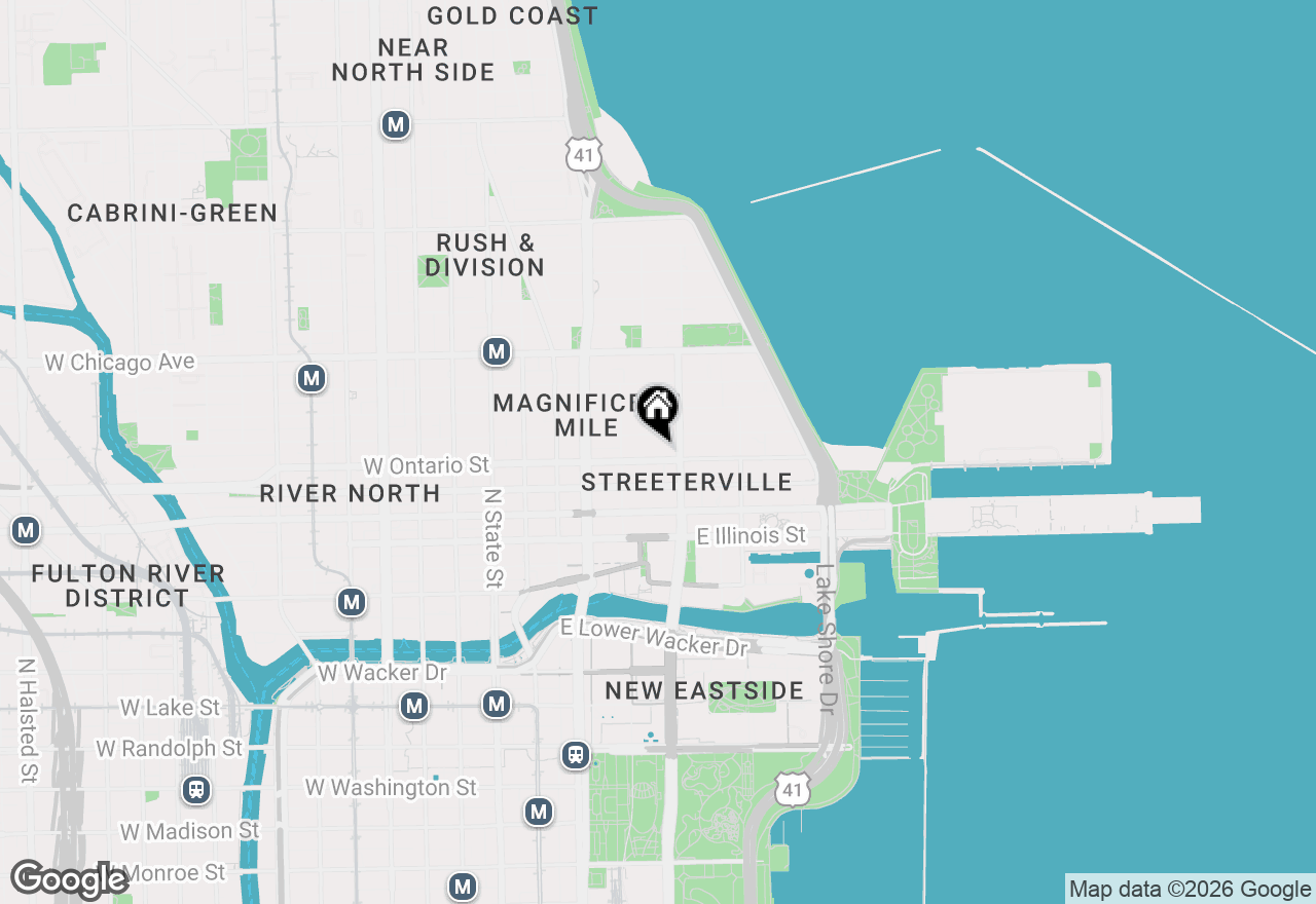 Map of 230 E Ontario Street #1701, Chicago, IL 60611