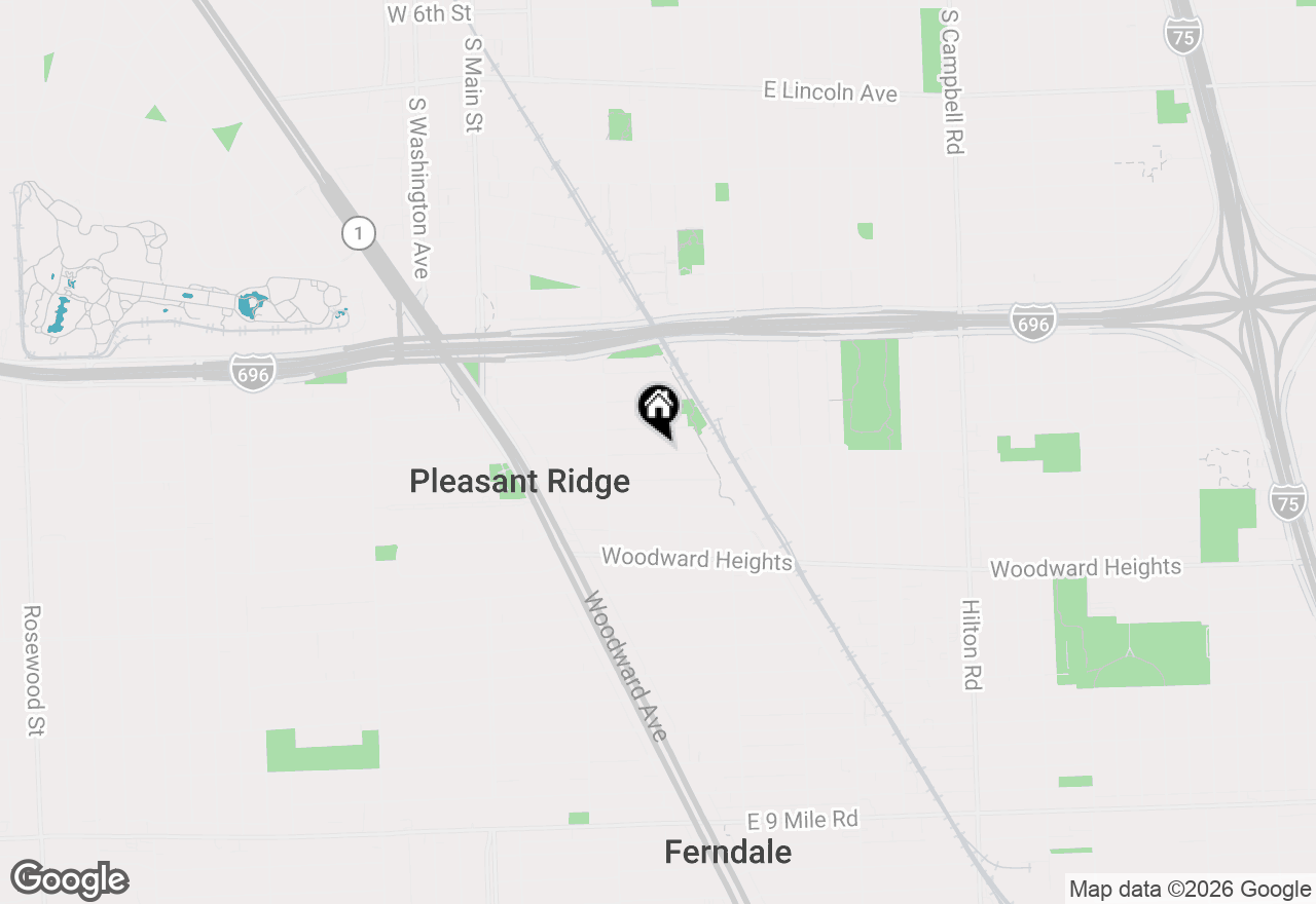Map of 49 Amherst Road, Pleasant Ridge, MI 48069