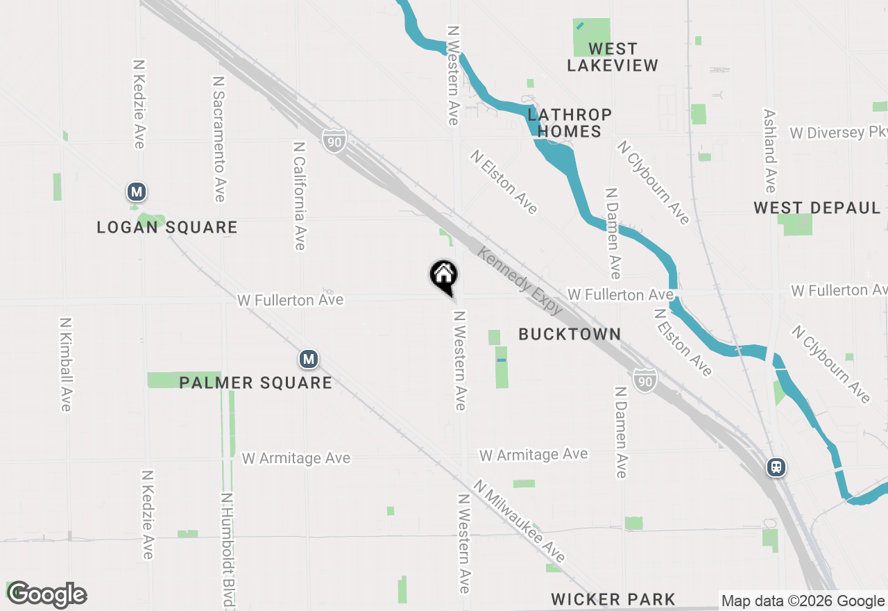 Map of 2423 W Fullerton Avenue #4F, Chicago, IL 60647