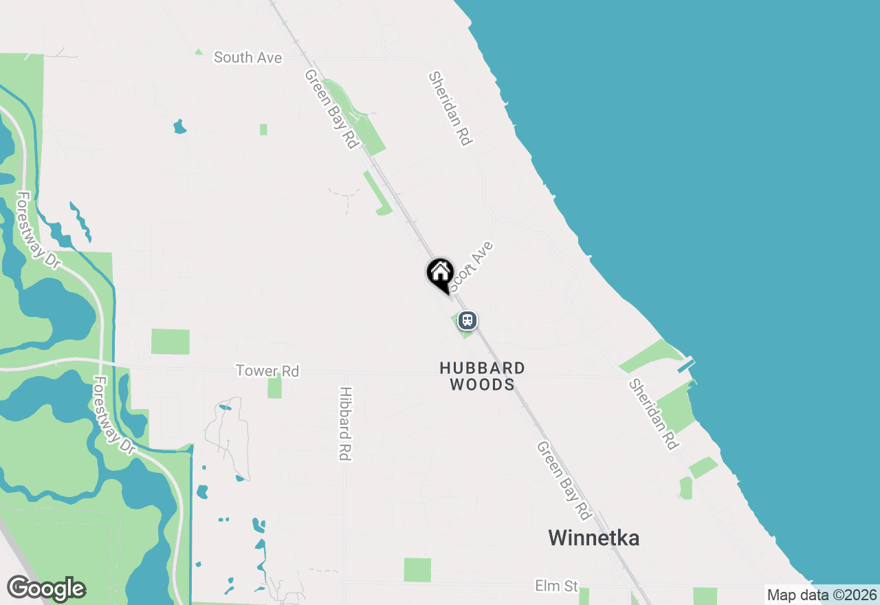 Map of 1009 Green Bay Road, Winnetka, IL 60093
