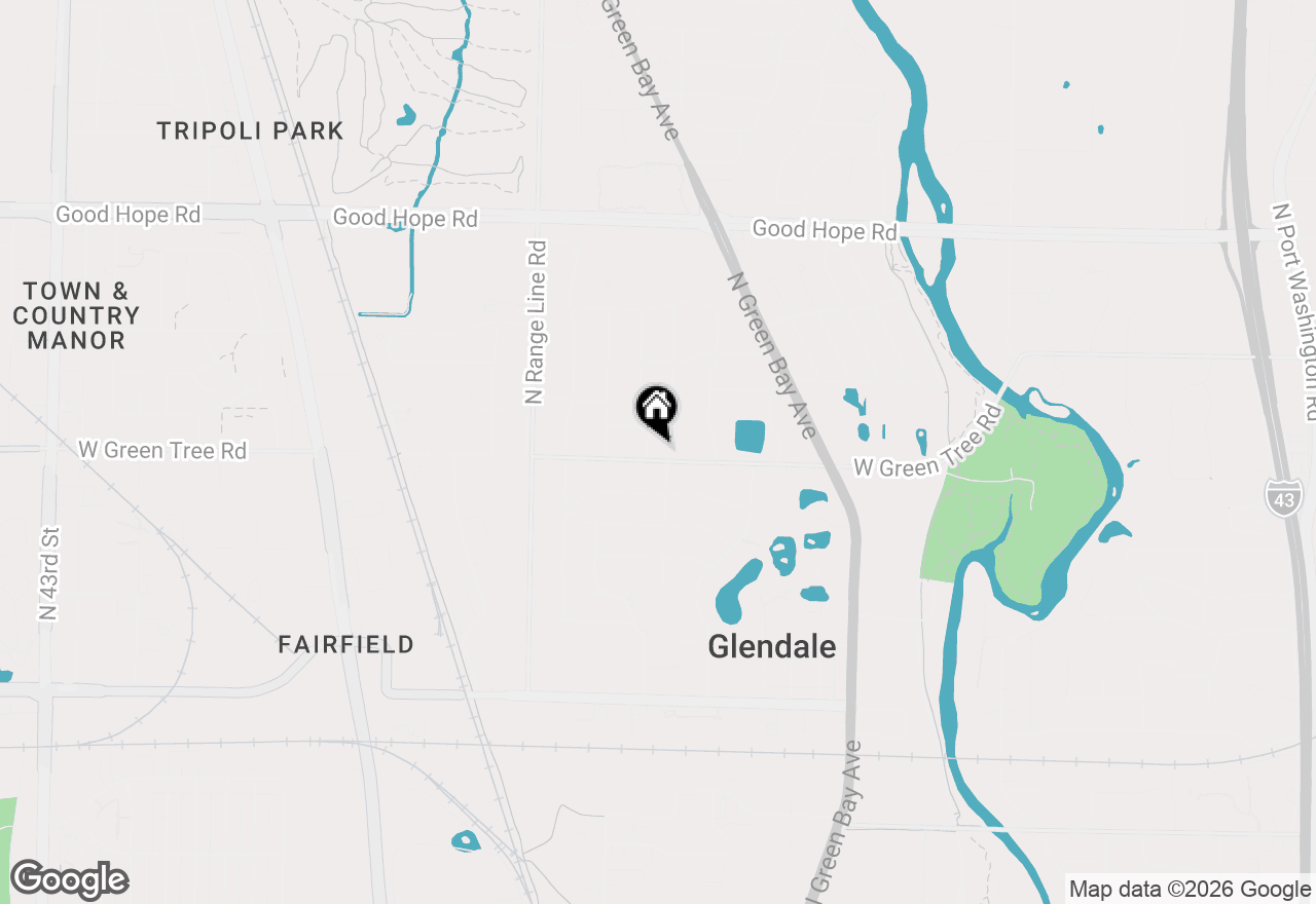 Map of 6808 N Crestwood Dr, Glendale, WI 53209
