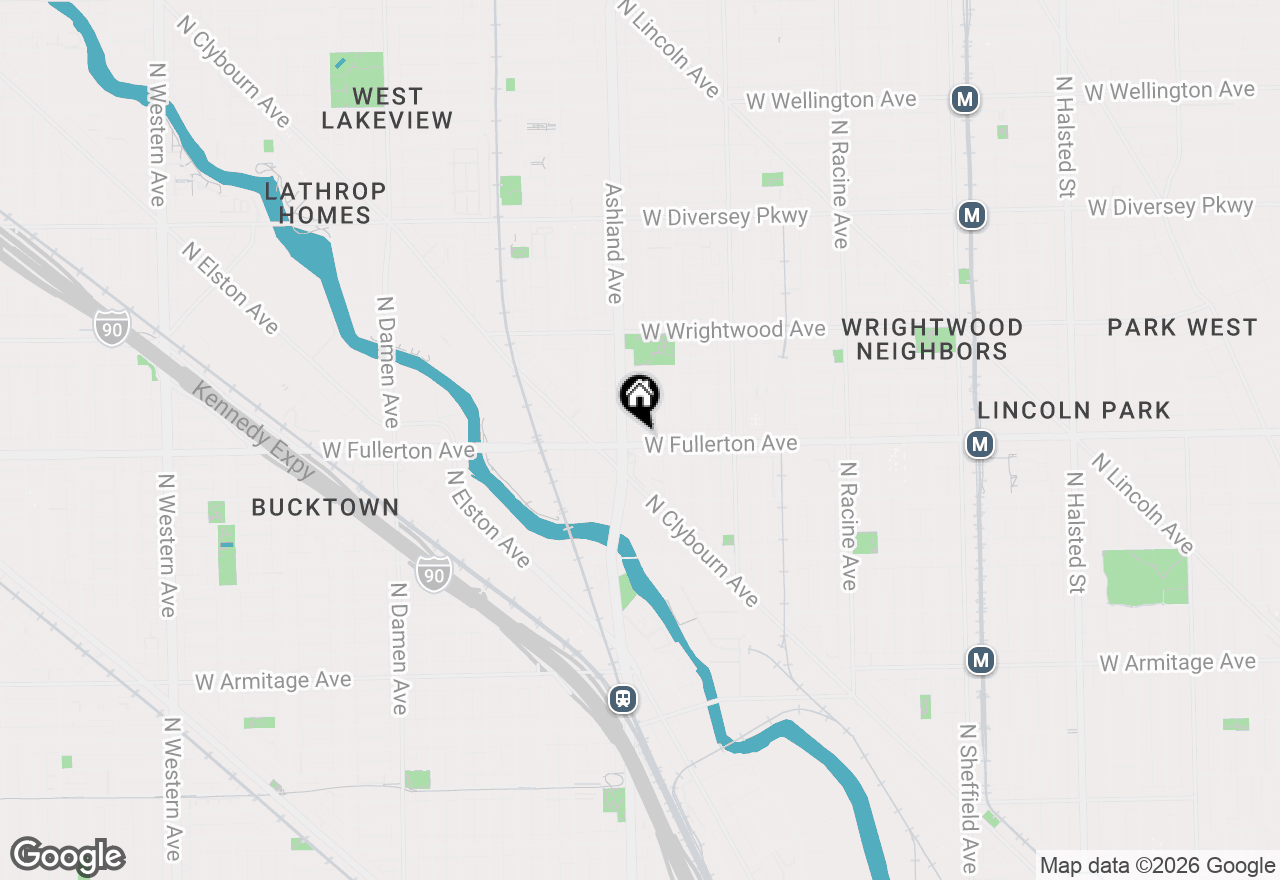 Map of 1540 W Fullerton Avenue #403, Chicago, IL 60614