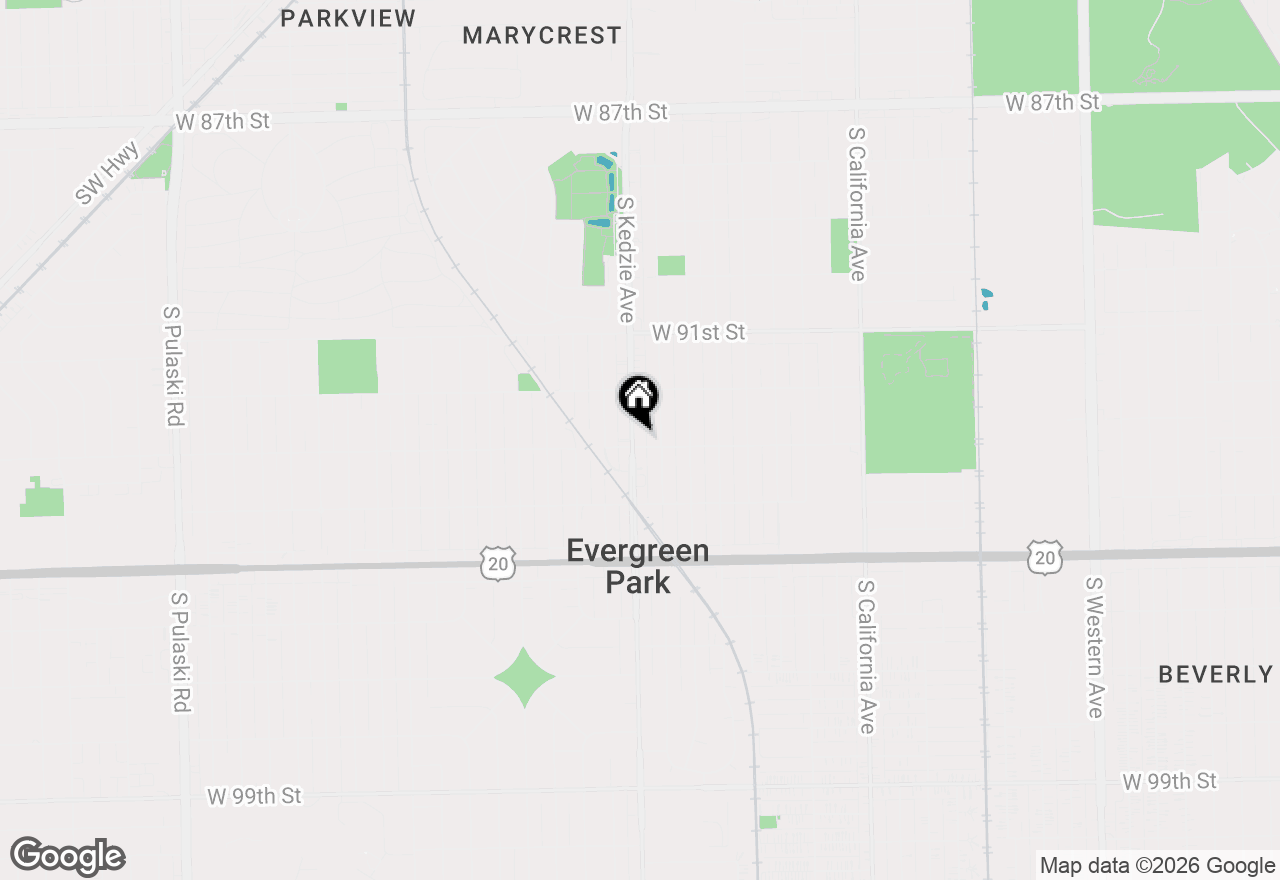 Map of 3158-3158 W 93rd Street #3C, Evergreen Park, IL 60805