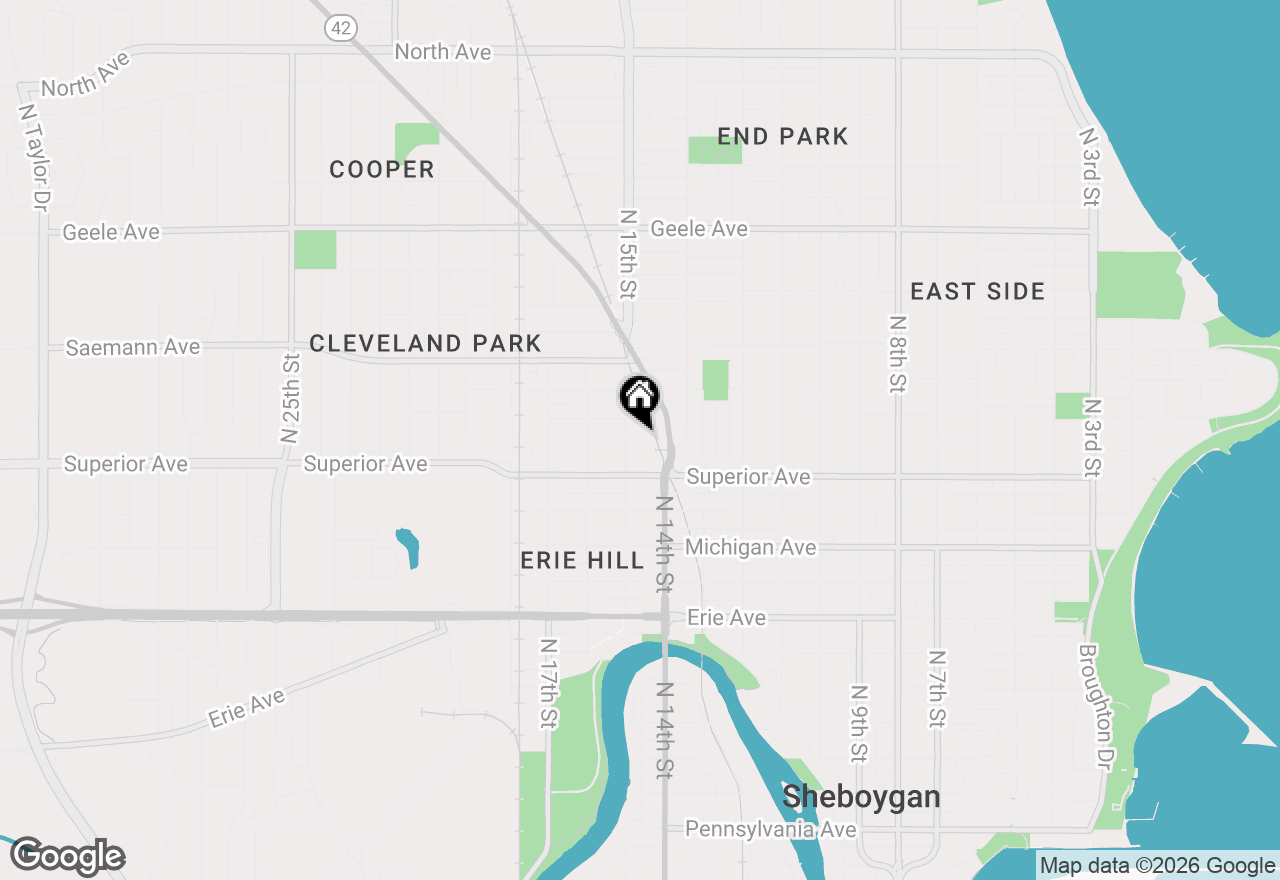 Map of 1424 Mehrtens Ave, Sheboygan, WI 53081