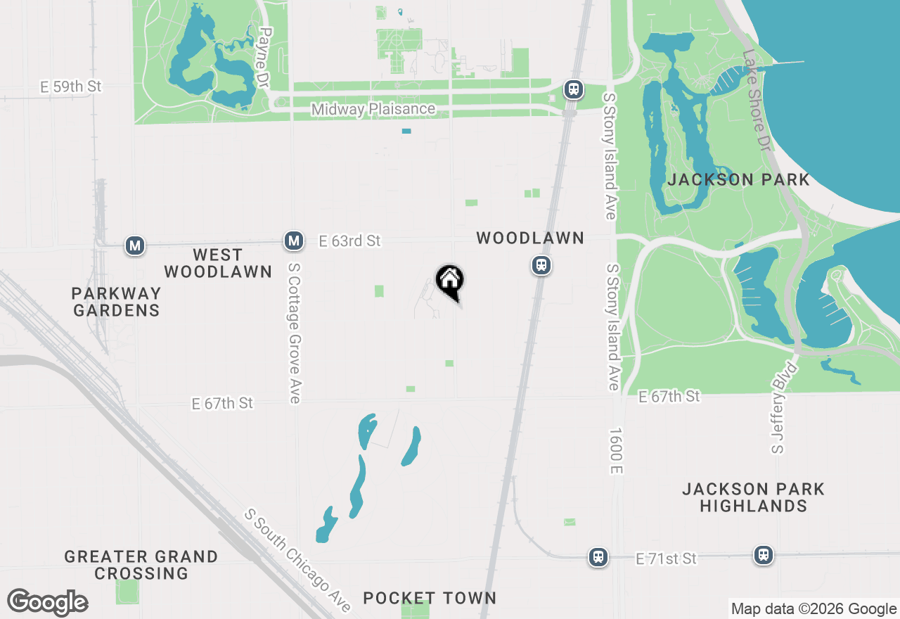 Map of 6444 S Woodlawn Avenue #2N, Chicago, IL 60637