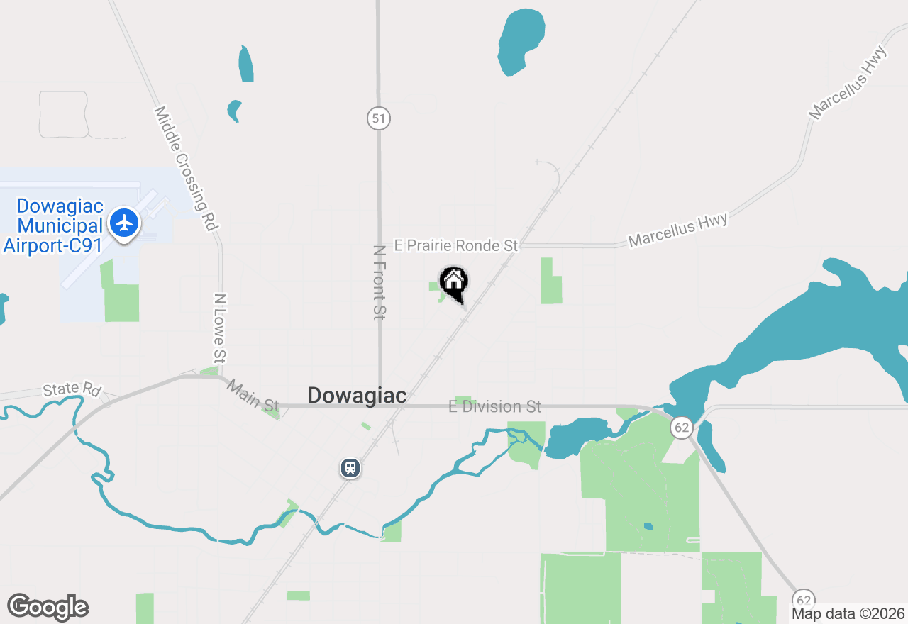 Map of 409 W Railroad Street, Dowagiac, MI 49047