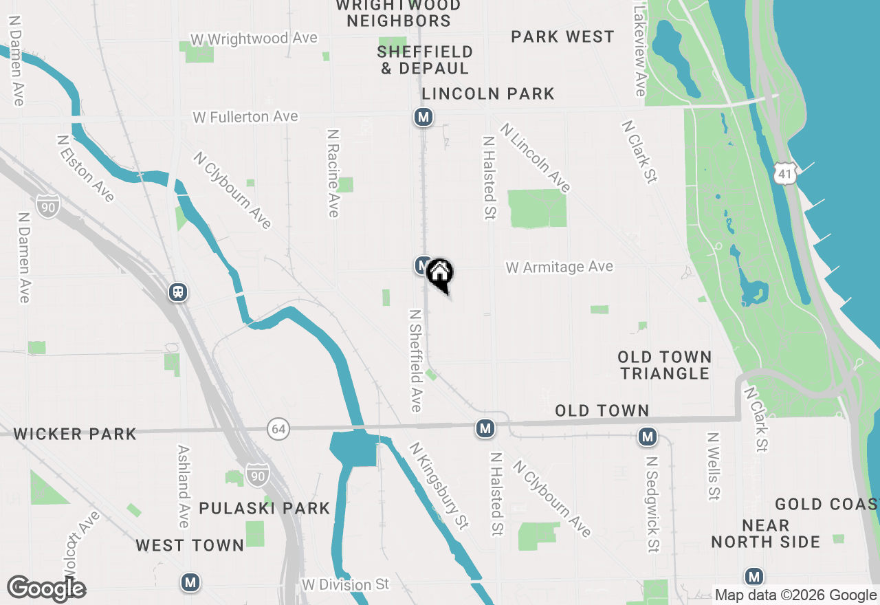 Map of 1919 N Bissell Street #I, Chicago, IL 60614