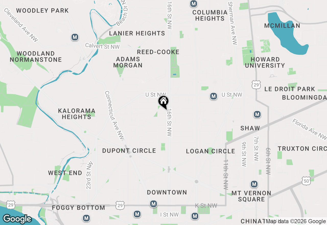 Map of 1624 Swann Street Nw, Washington, DC 20009
