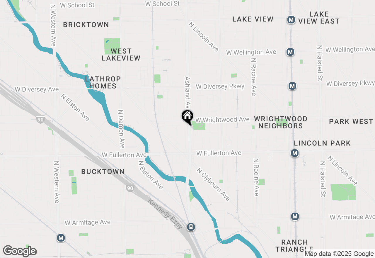 Map of 2530 N Ashland Avenue #1N, Chicago, IL 60614