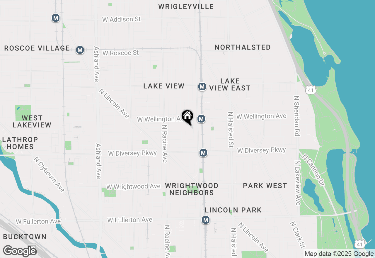 Map of 1037 W Oakdale Avenue #2, Chicago, IL 60657