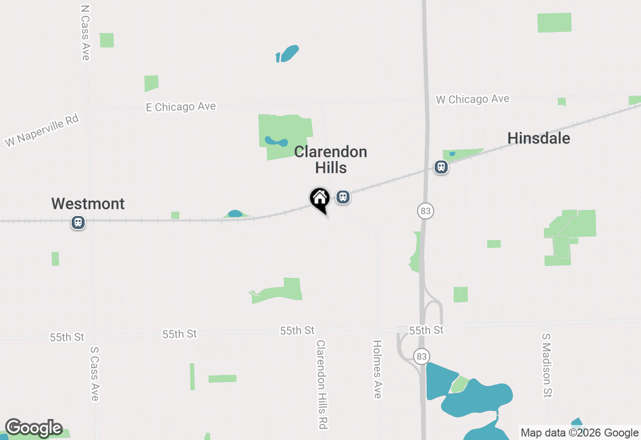 Map of 303 Park Avenue, Clarendon Hills, IL 60514