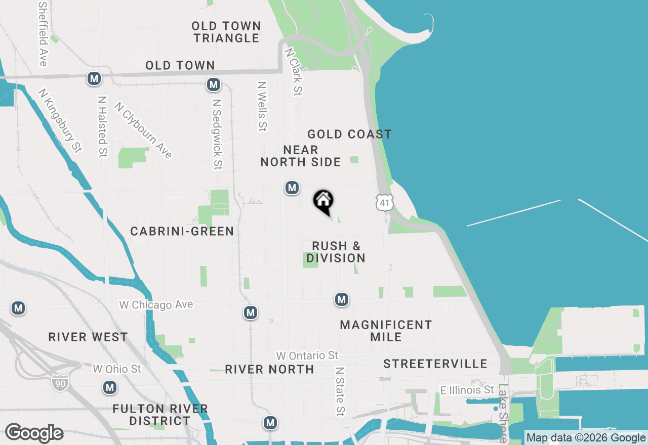 Map of 1035 N Dearborn Street #9W, Chicago, IL 60610