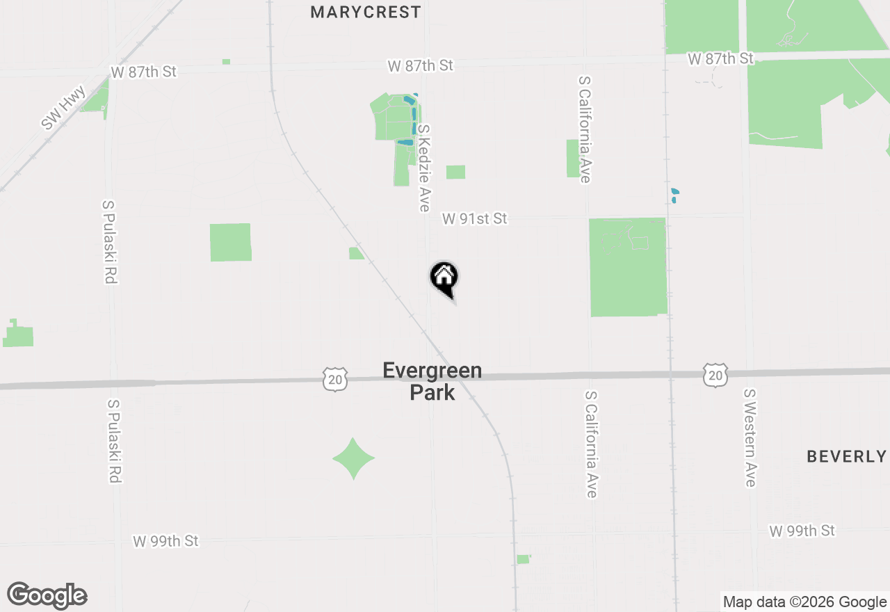 Map of 9308 S Troy Avenue, Evergreen Park, IL 60805