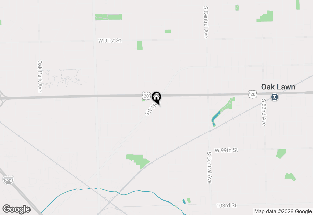 Map of 9555 Southwest Highway #1S, Oak Lawn, IL 60453