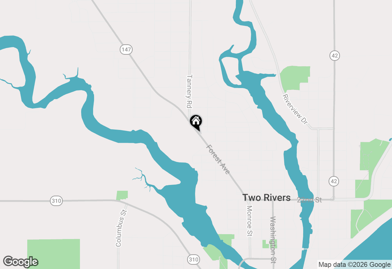 Map of 2906 Forest Ave, Two Rivers, WI 54241