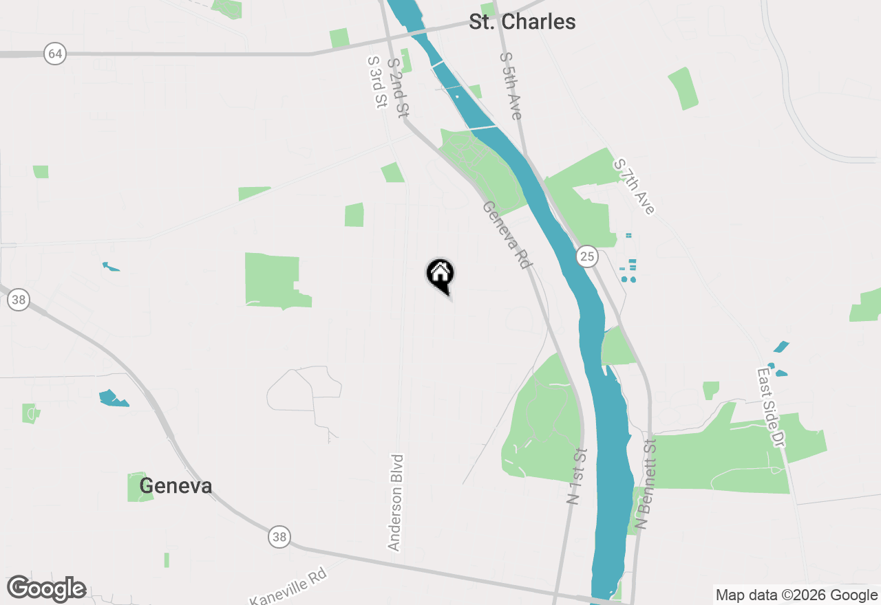 Map of 1219 Elm Street, St. Charles, IL 60174