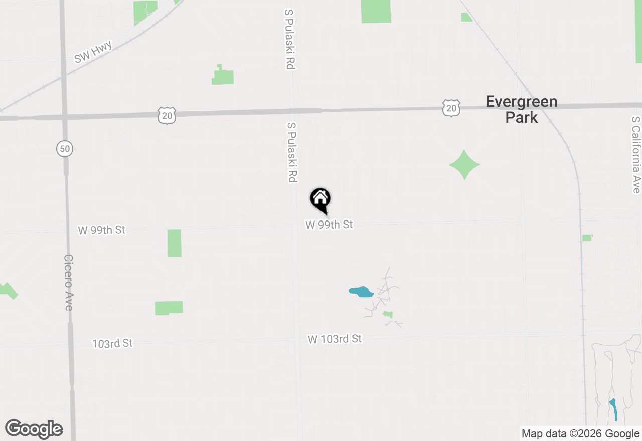 Map of 9858 S Springfield Avenue, Evergreen Park, IL 60805