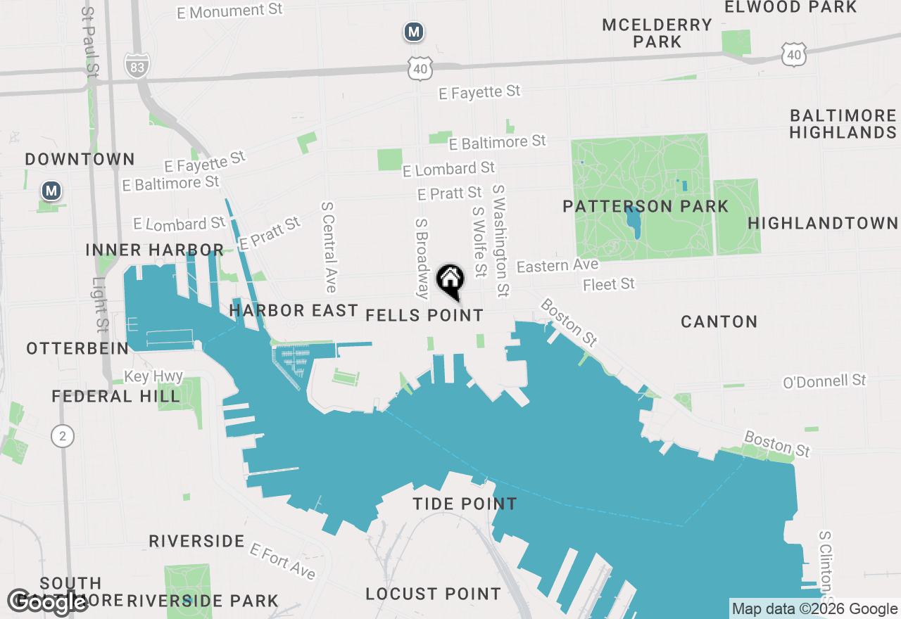 Map of 1726 Aliceanna Street #305, Baltimore, MD 21231