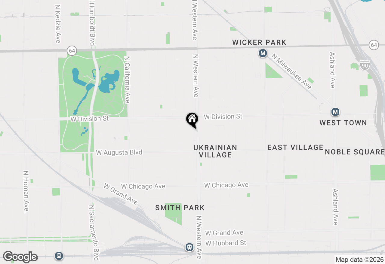 Map of 2416 W Thomas Street #1, Chicago, IL 60622