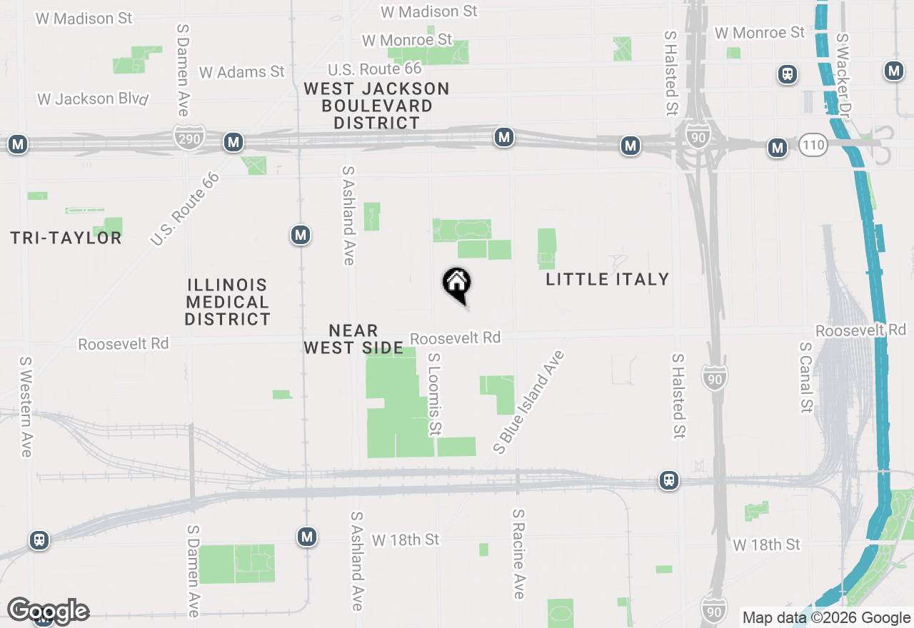 Map of 1326 W Grenshaw Street #2-D, Chicago, IL 60607