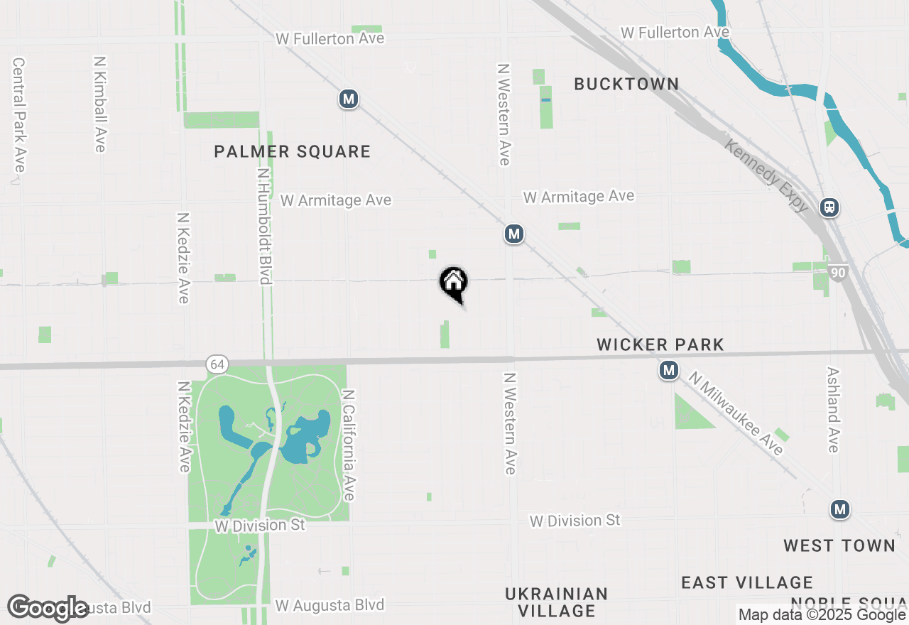 Map of 1709 N Maplewood Avenue #1F, Chicago, IL 60647