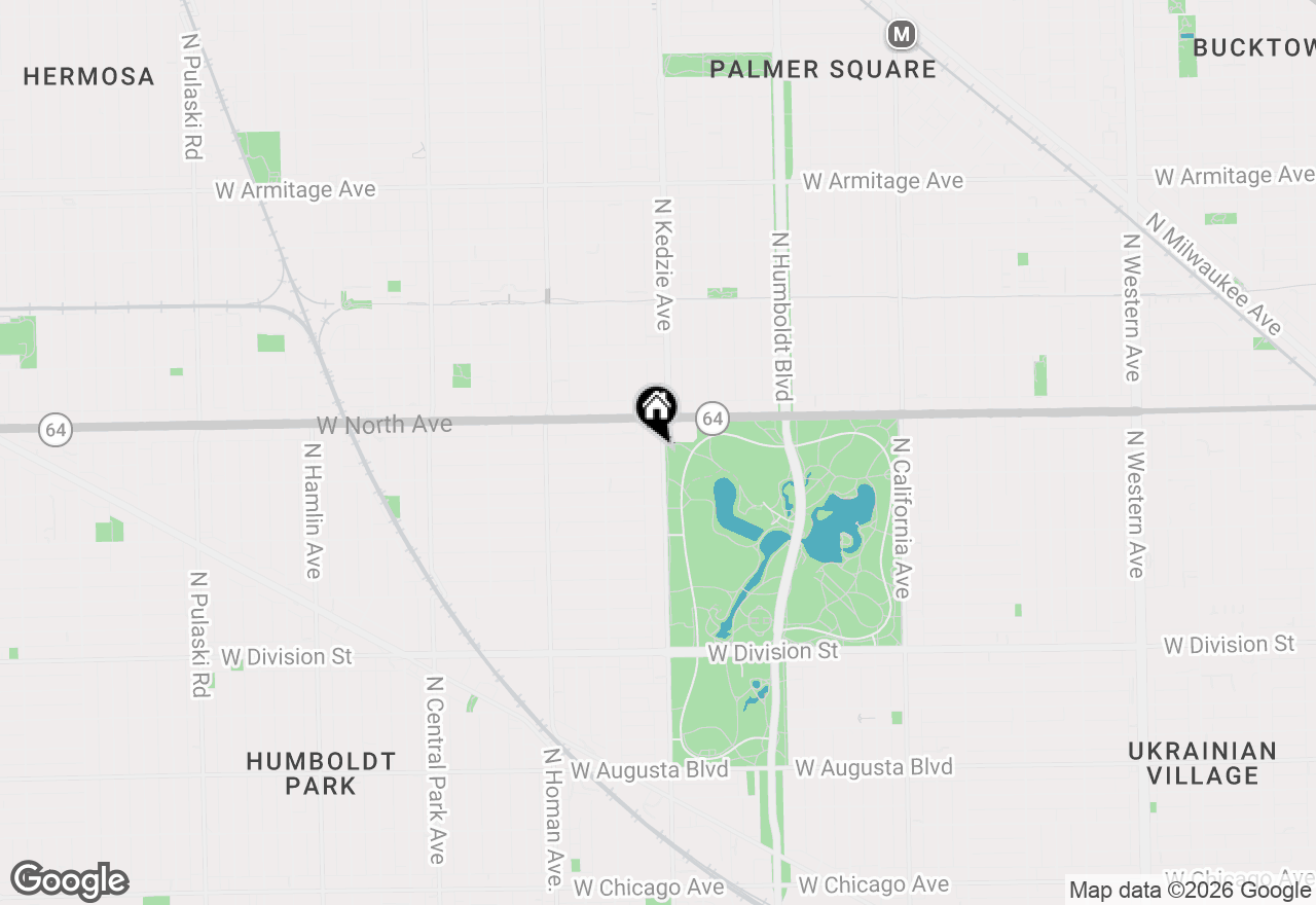 Map of 1524 N Kedzie Avenue #3, Chicago, IL 60651