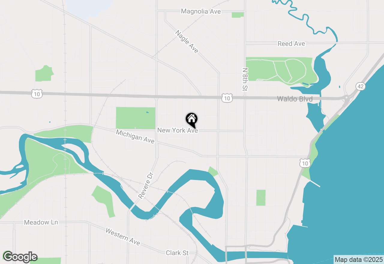 Map of 1315 New York Ave, Manitowoc, WI 54220