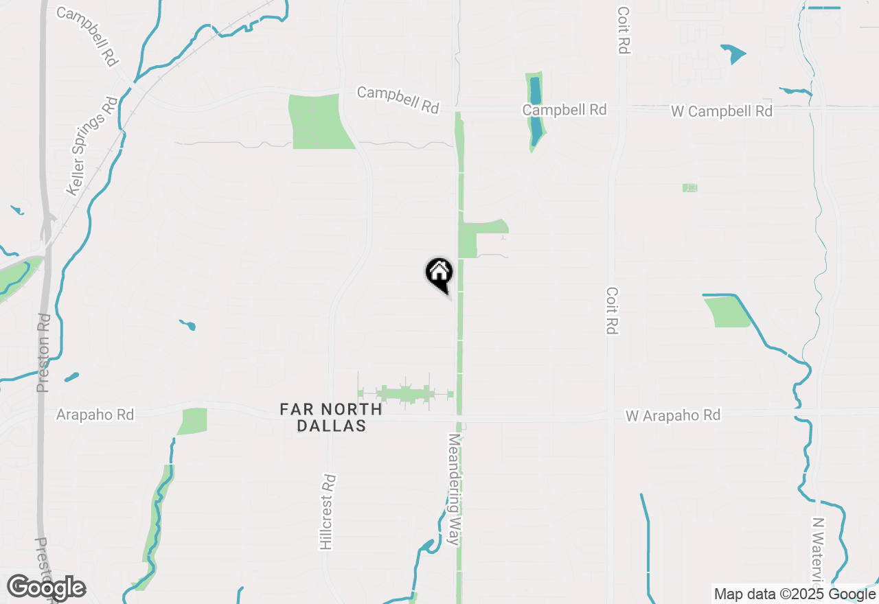 Map of 7423 Whispering Pines Drive, Dallas, TX 75248