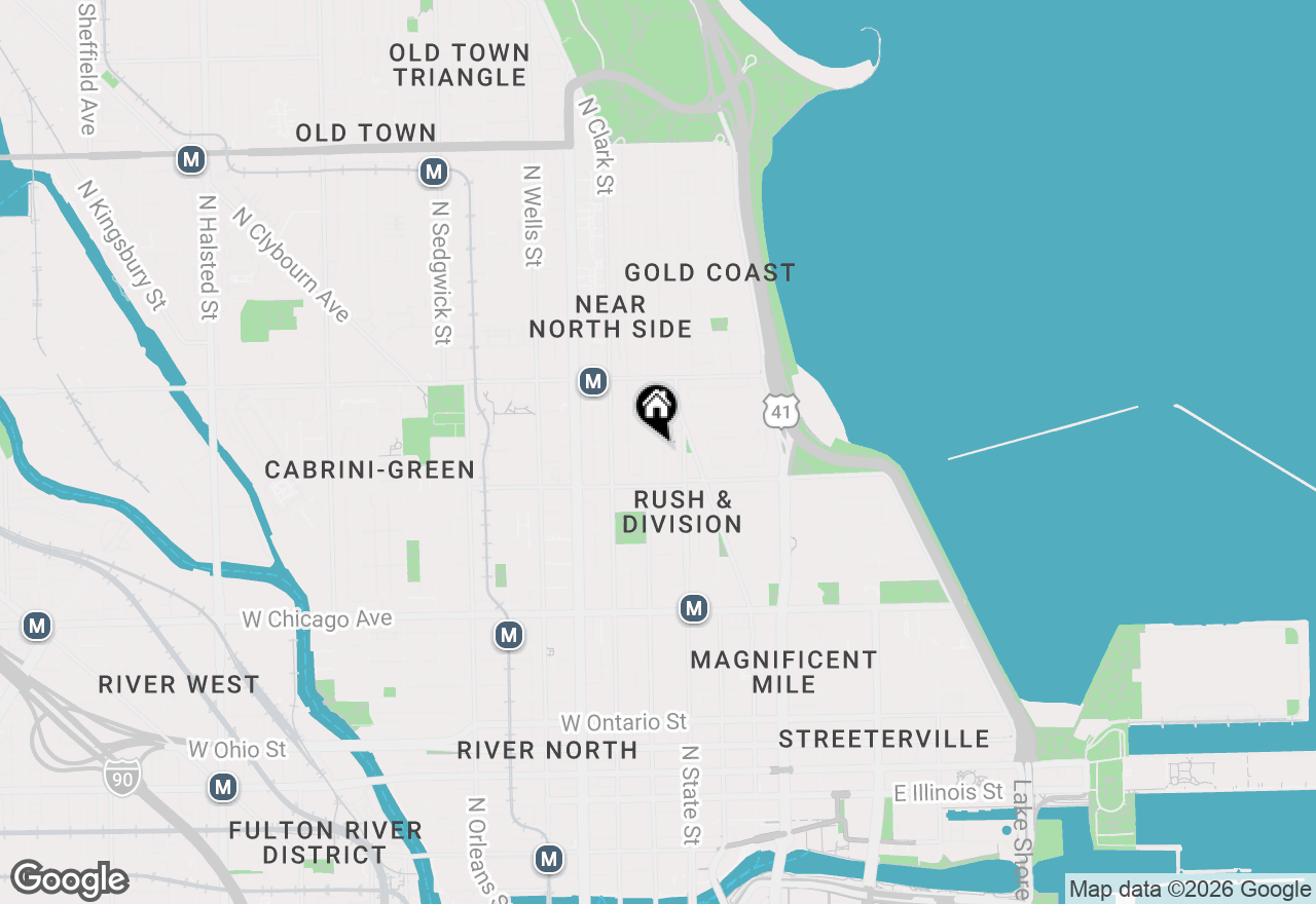 Map of 1035 N Dearborn Street #12W, Chicago, IL 60610