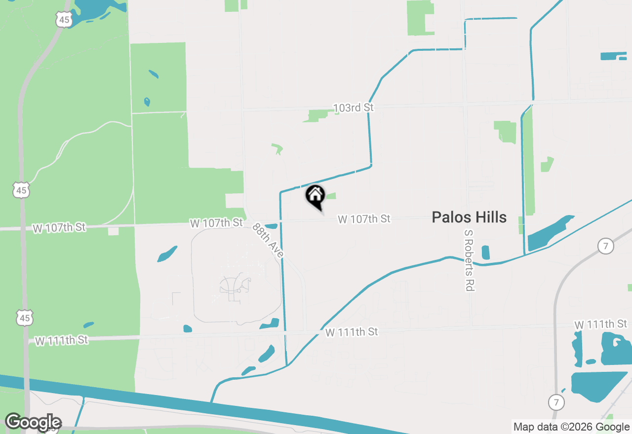 Map of 8532 W 107th Street, Palos Hills, IL 60465