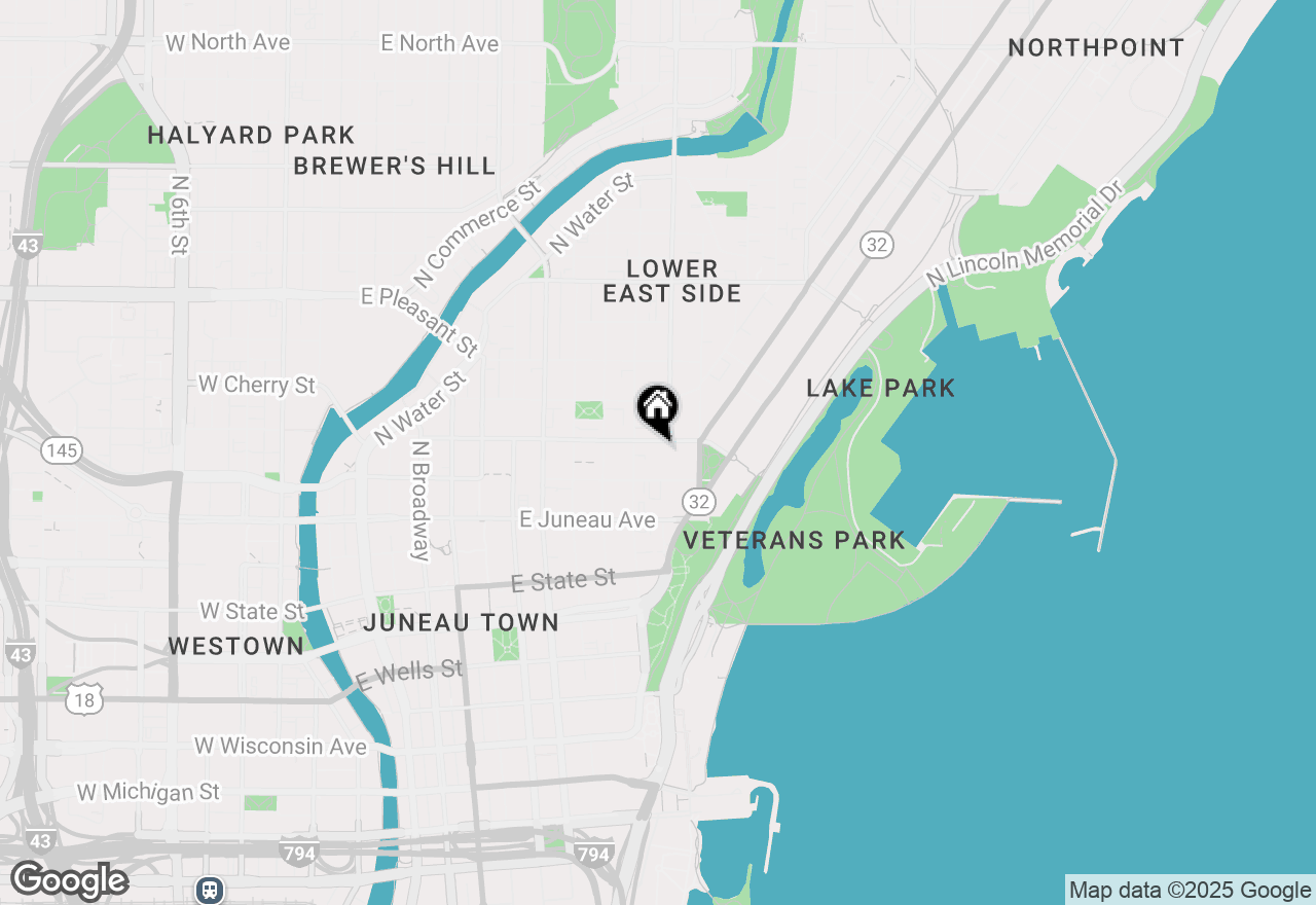 Map of 1033 E Ogden Ave, Milwaukee, WI 53202