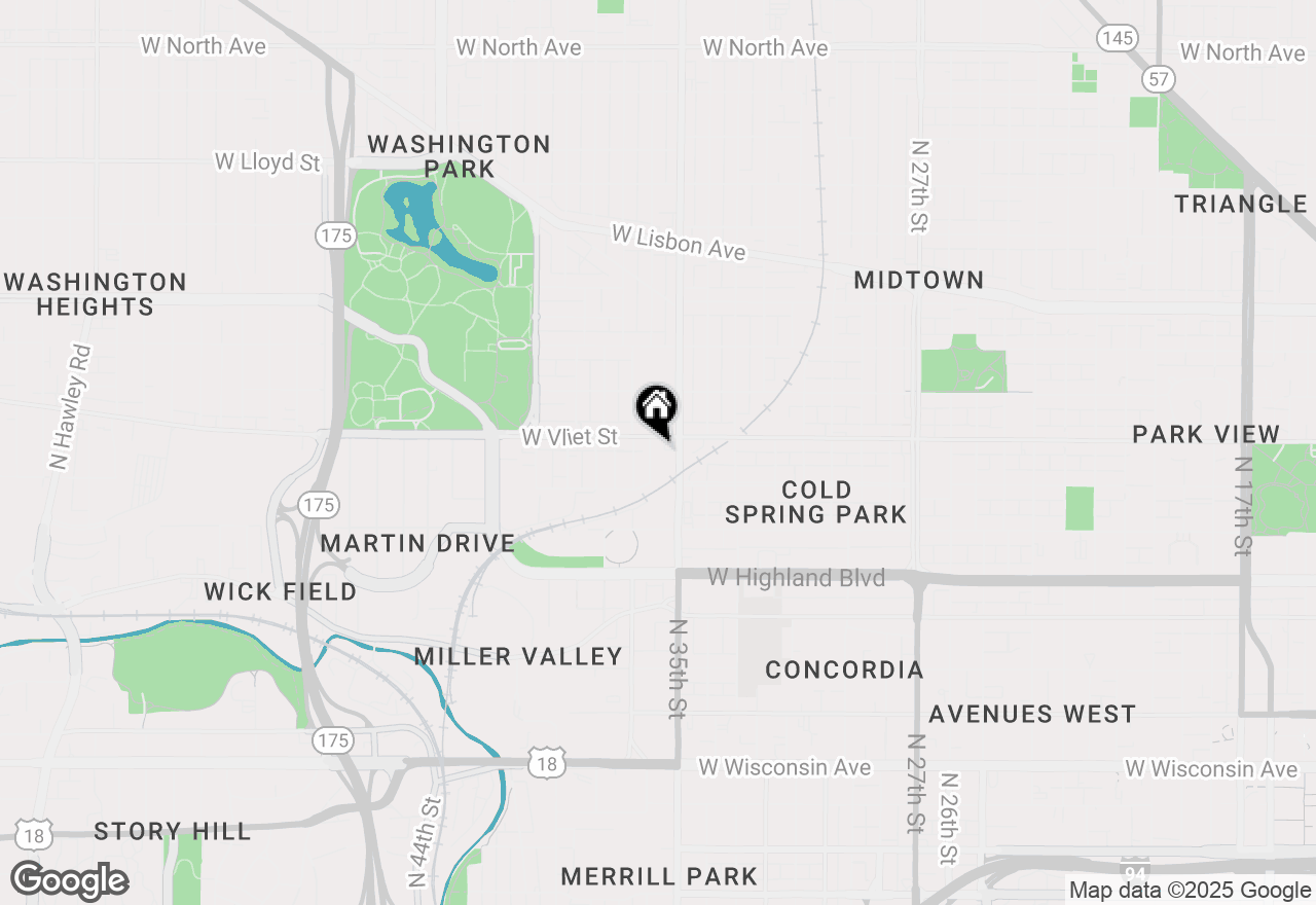 Map of 1350 N 36th St #1352, Milwaukee, WI 53208