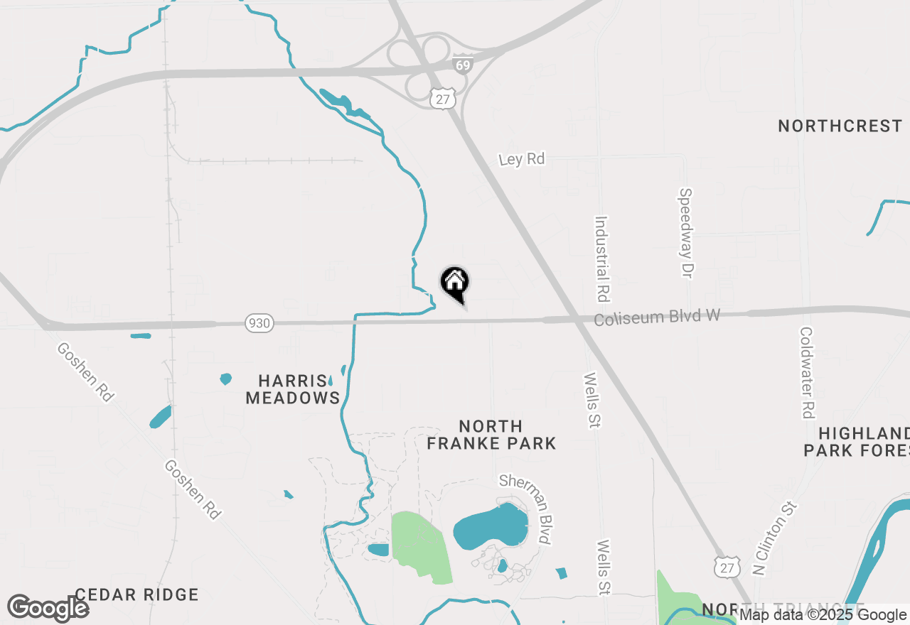 Map of 1010 W Coliseum Boulevard, Fort Wayne, IN 46808