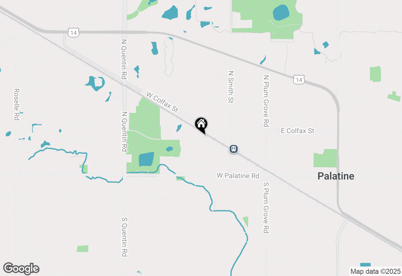Map of 340 W Wood Street, Palatine, IL 60067