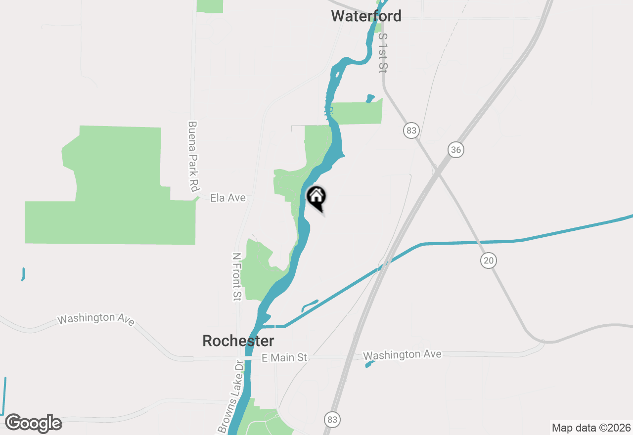 Map of 2602 N River St, Waterford, WI 53185