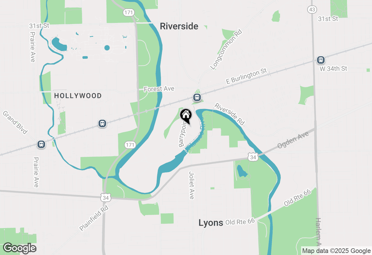 Map of 100 Fairbank Road, Riverside, IL 60546